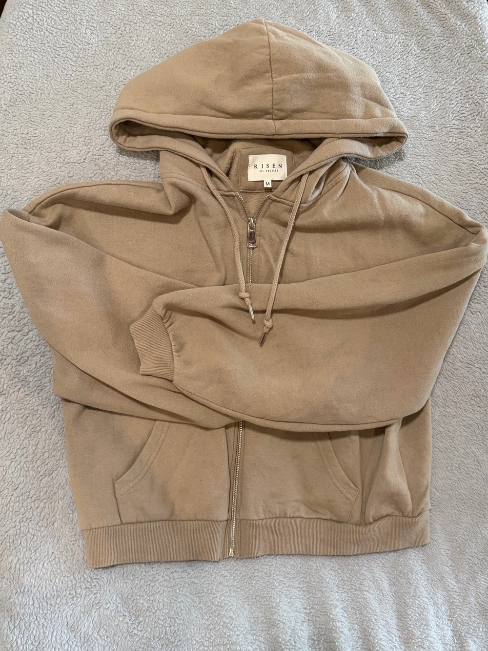 Risen Classic Zip-Up Hoodie in Taupe for Women